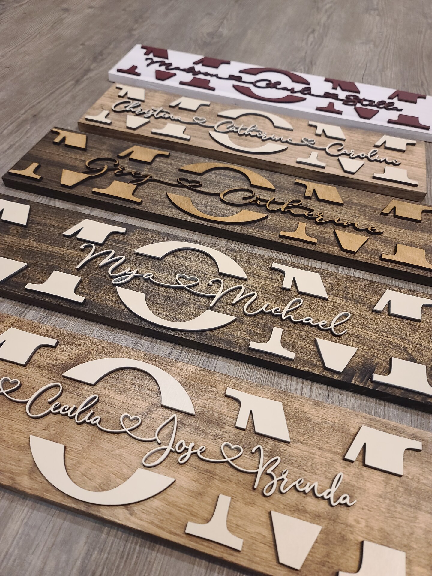 Personalized 3D Mom Sign with Kid's Names - Custom Mother's Day