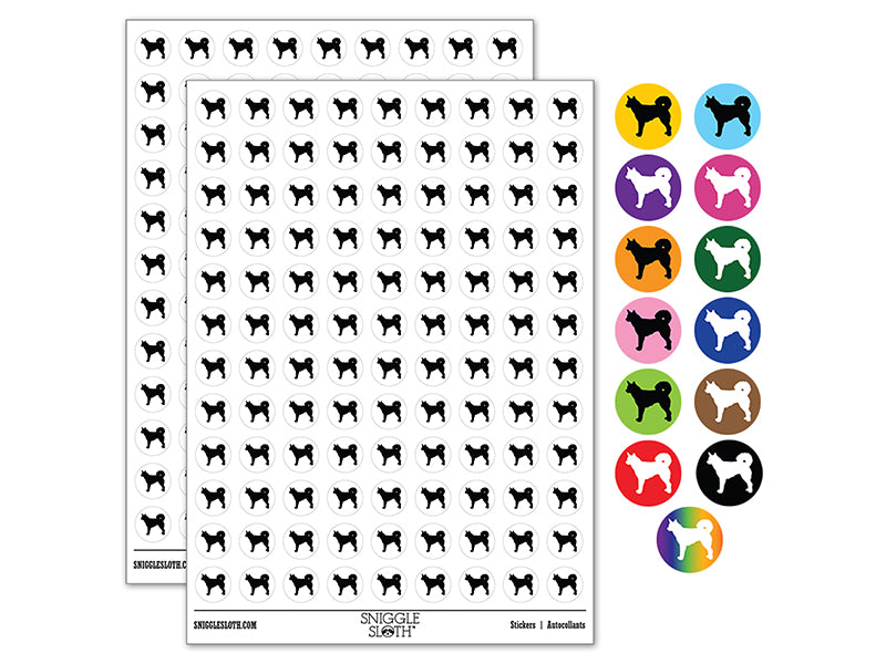 Alaskan Klee Kai Dog Solid 200+ 0.50&#x22; Round Stickers
