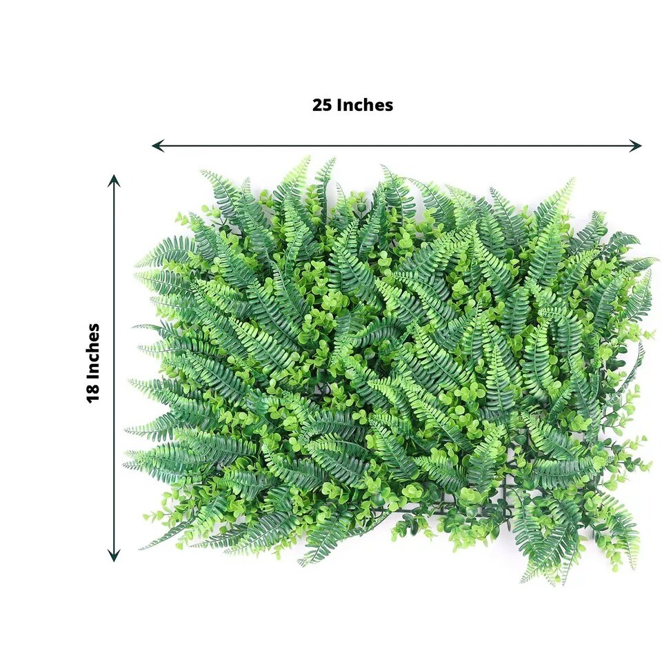4 Green Assorted Artificial Foliage UV Protected Wall Backdrop Panels Events