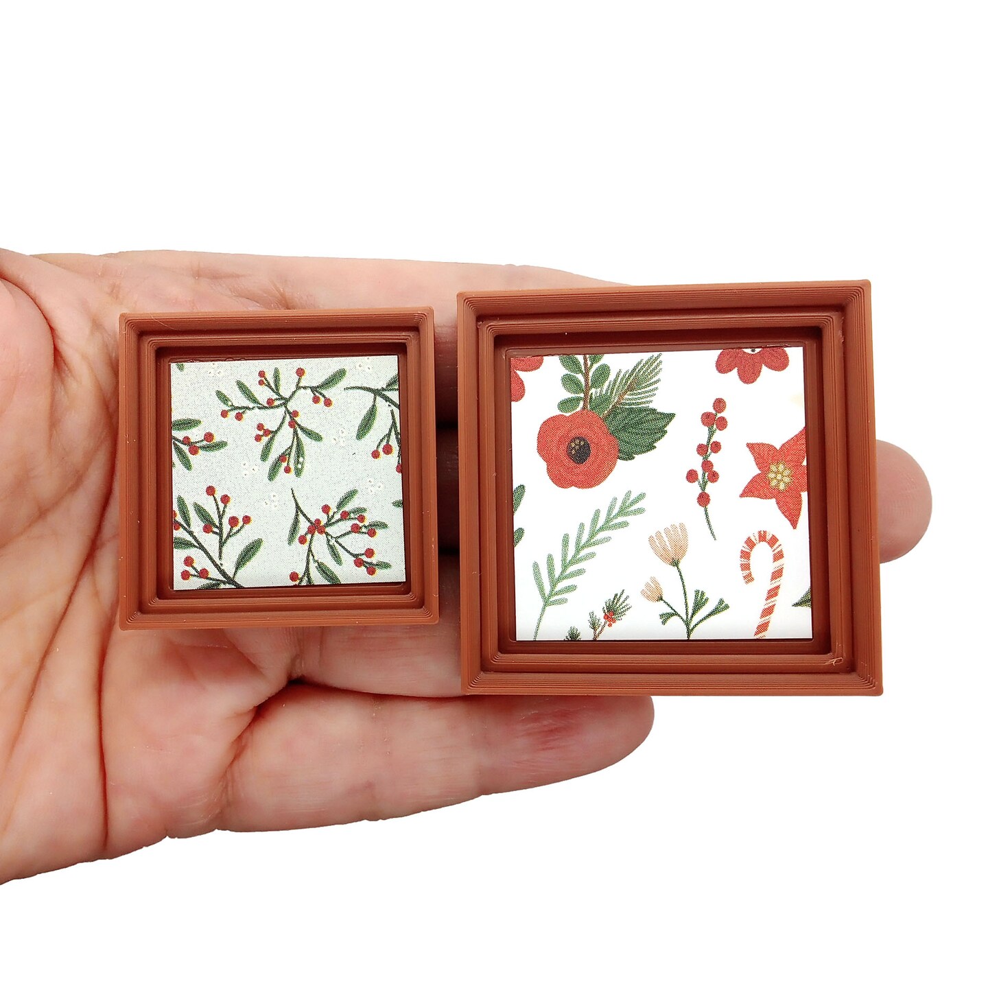 Miniature Christmas Art for Dollhouse Walls, 6 pcs, 1-2 inches wide, Adorabilities
