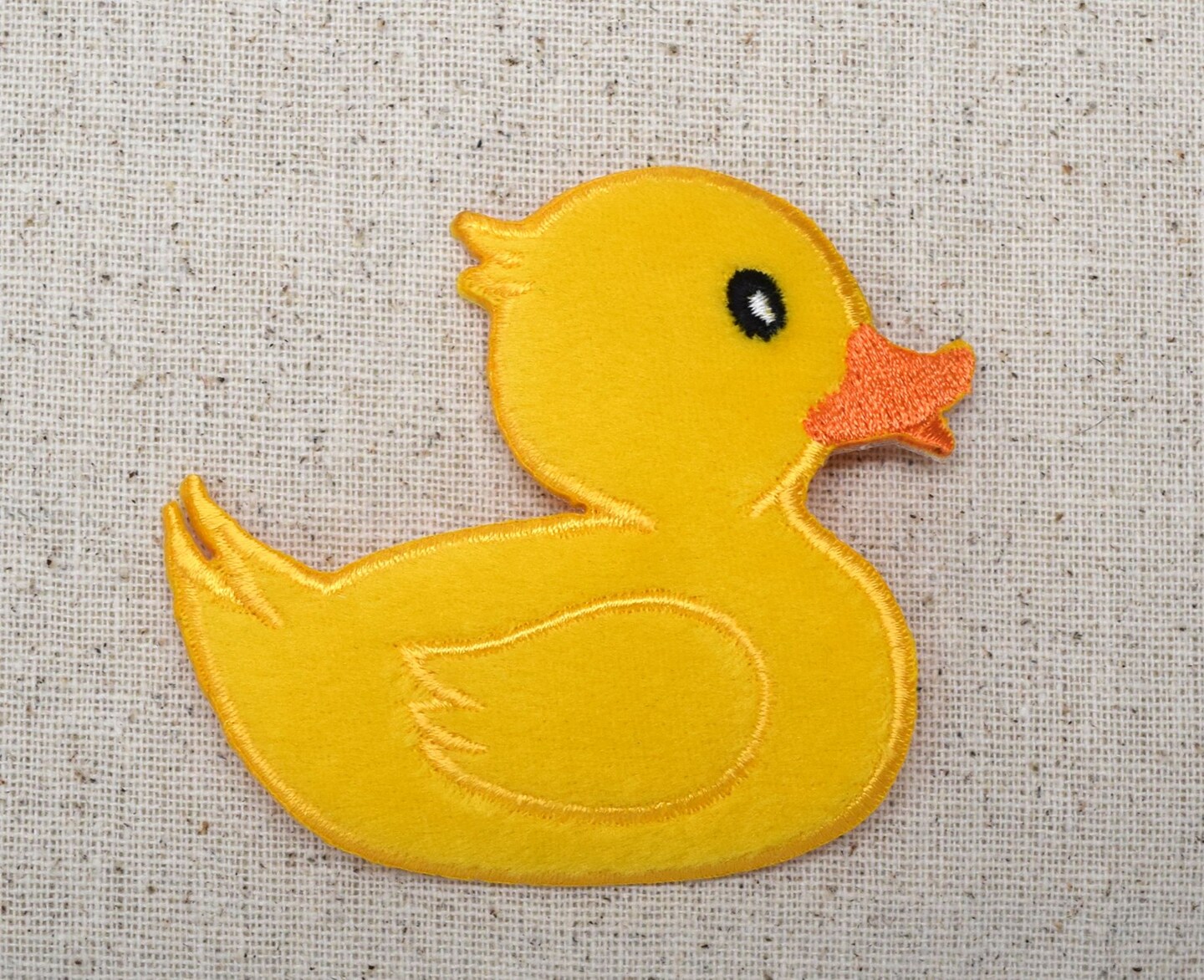 Yellow Rubber Duckie Facing Right, Embroidered, Iron on Patch