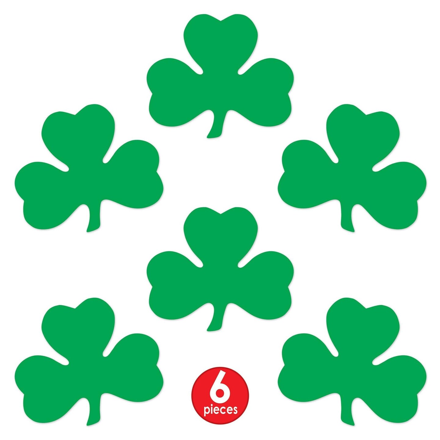 144 Pack Beistle St. Patrick&#x27;s Day Packaged Printed Shamrock Cutouts