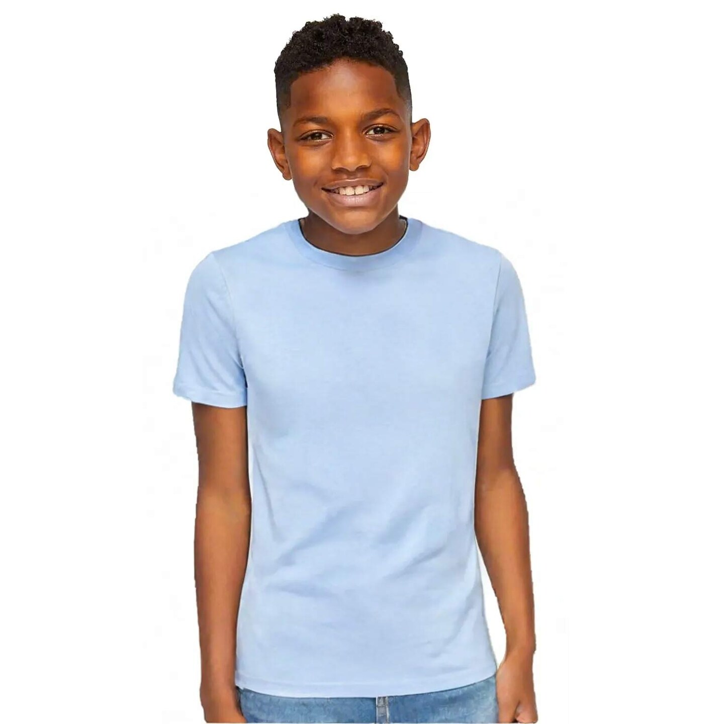 Youth Fine Jersey Crewneck T-Shirt for School, Sports & Everyday Lightweight Comfort Wear