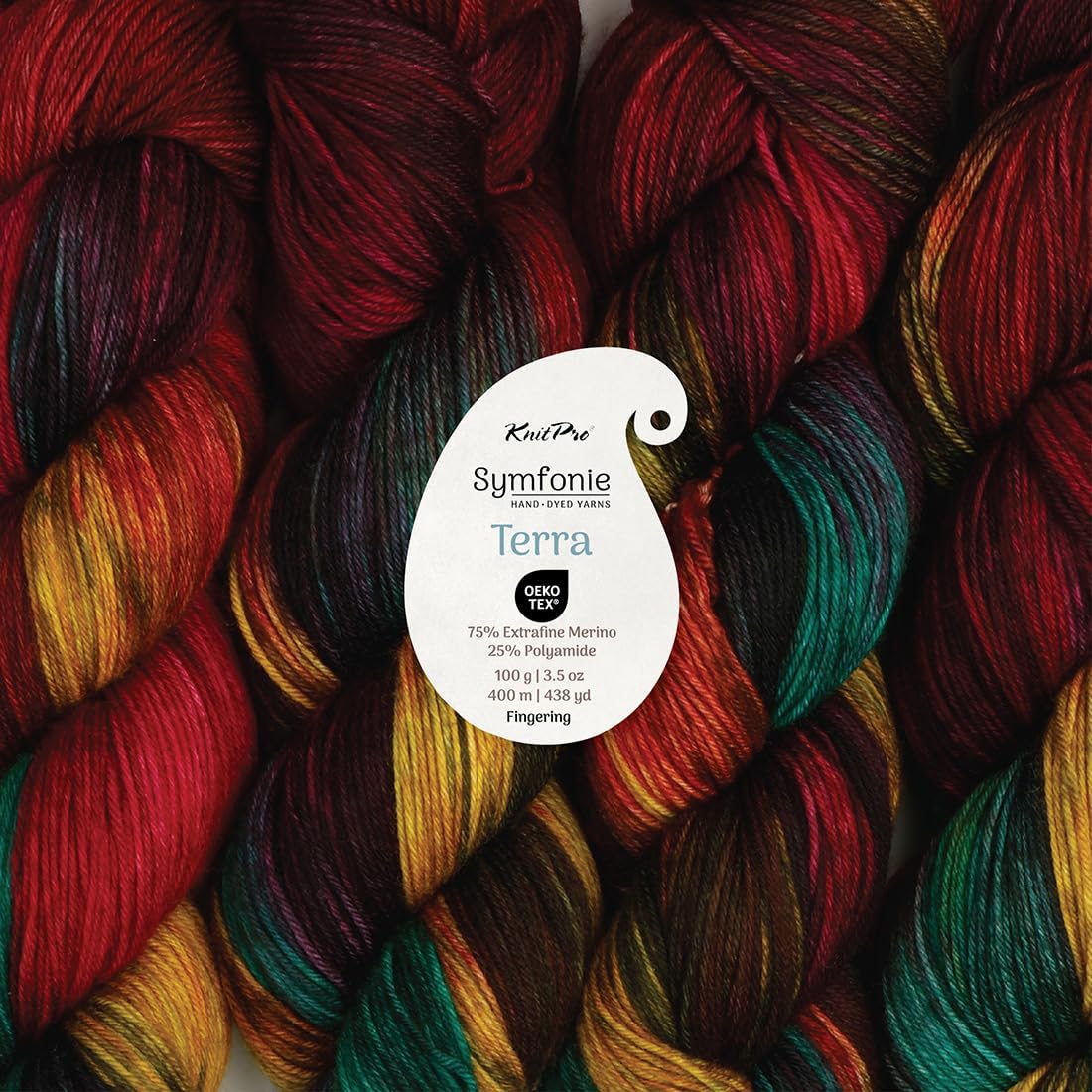 KnitPro Symfonie Premium Hand-Dyed Merino Wool & Polyamide Sock Yarns|Terra Variegated Colors