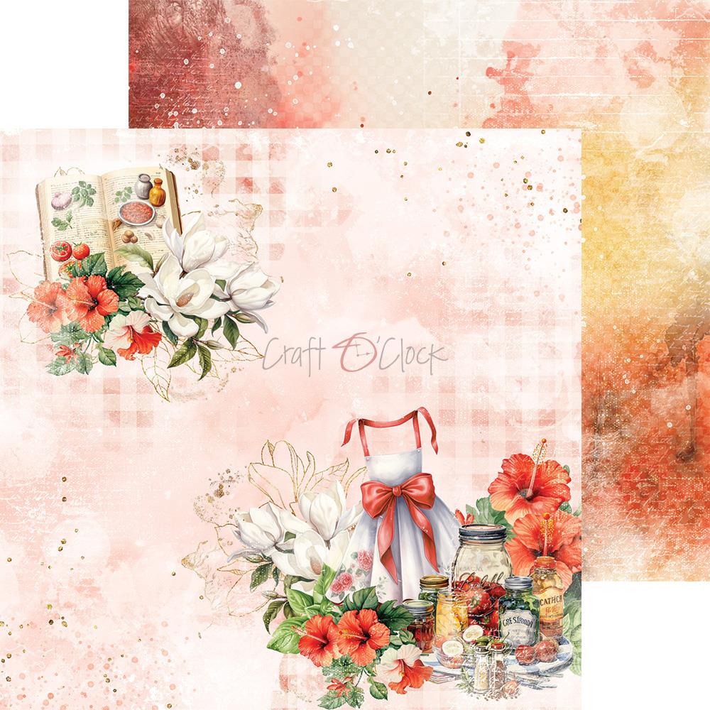 8x8 Scrapbook Paper Pack | Kitchen Mode | 24 Double Sided Sheets | Craft O'Clock