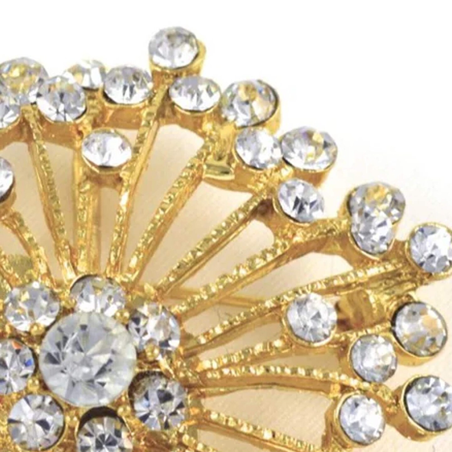 1.75" Starburst Rhinestone Brooch Gold Elegant Pin for Dresses, Gift Boxes & DIY Decor