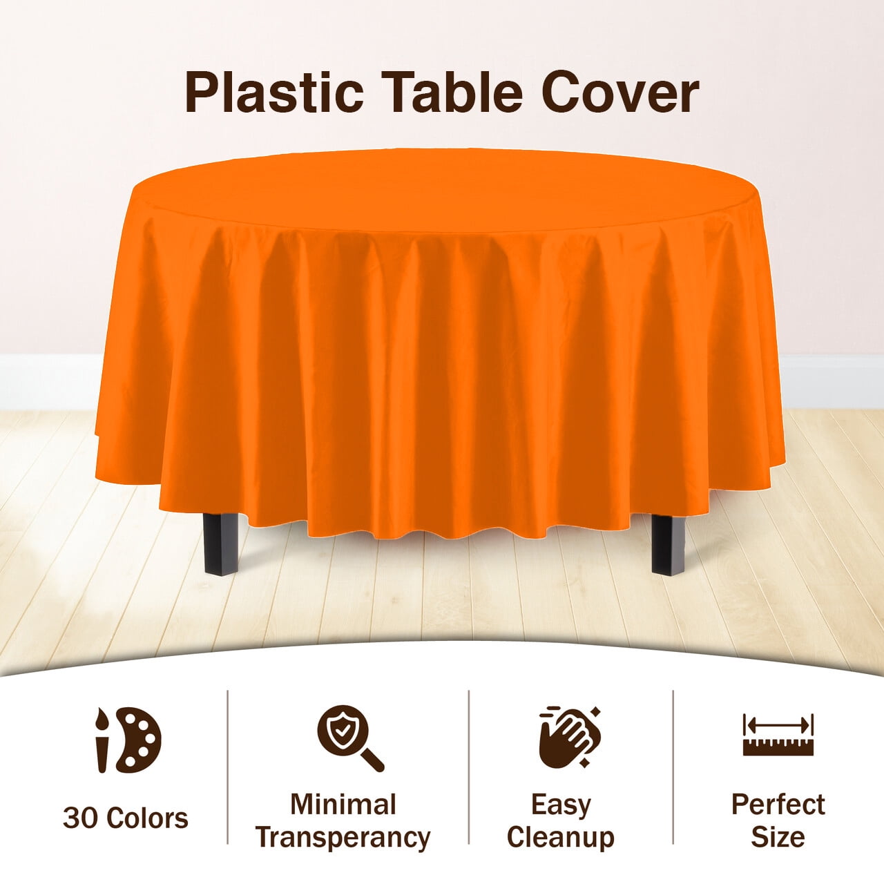 Exquisite Disposable Round Plastic Tablecloths &#x2013; 6 Pack 84&#x22; Disposable Table Cloths &#x2013; Indoor/Outdoor Party Tablecloth &#x2013; Round Plastic Table Cover for Events &#x26; Party Supplies