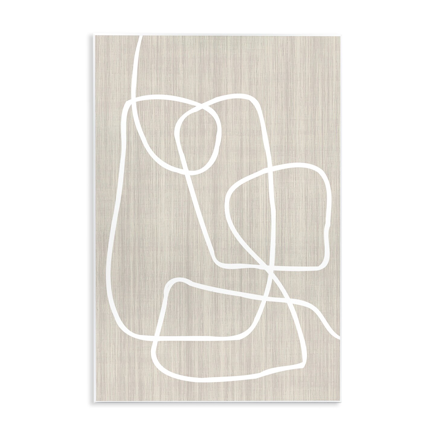 Stupell Industries Minimal White Line Beige Grain Pattern Modern Wall Plaque Design By Alpenglow Workshop