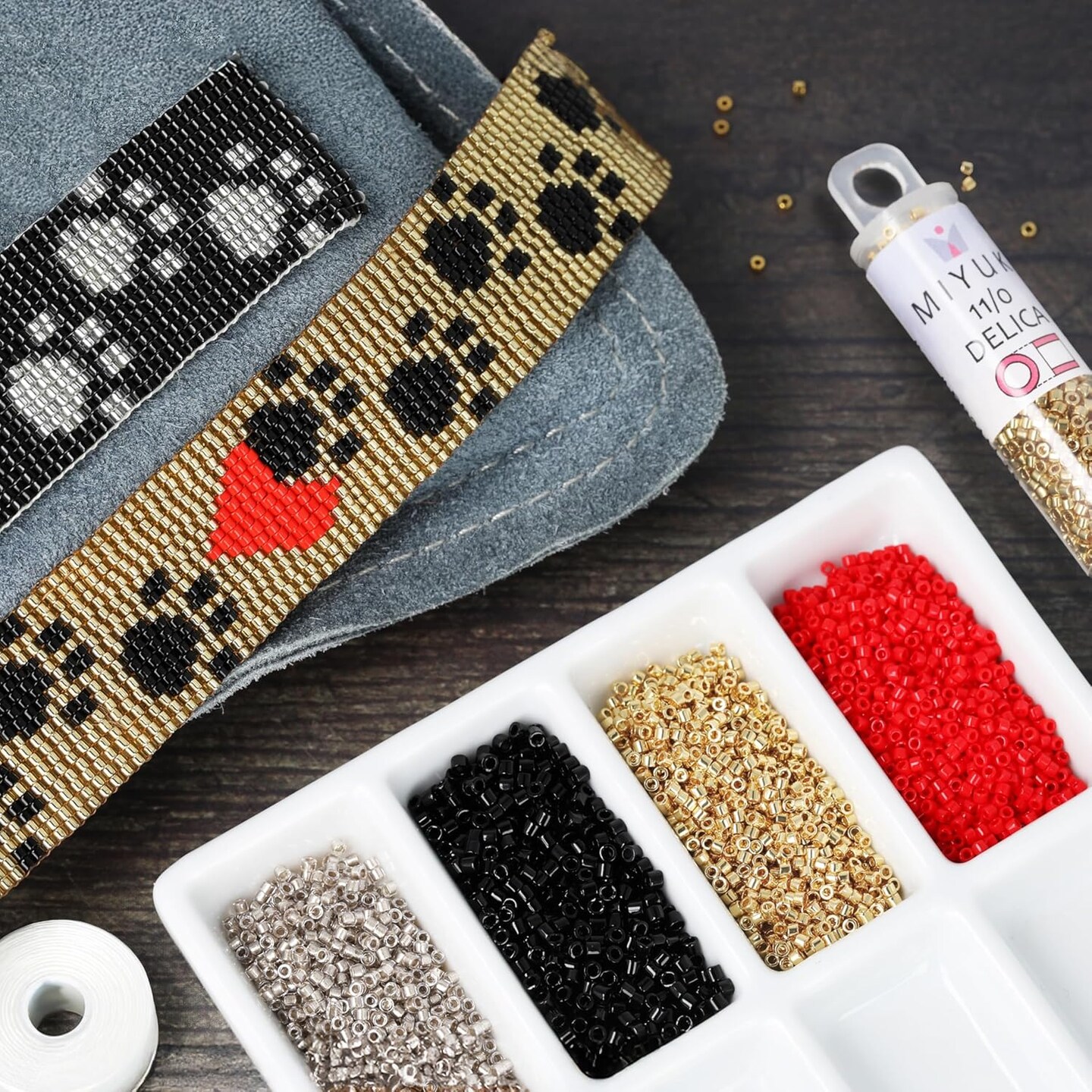 Miyuki Delica Seed Beads – Size 11/0 (1.6 mm), DB0208, Opaque Tan, 7.2 g, Approx. 1440 Beads, Made in Japan