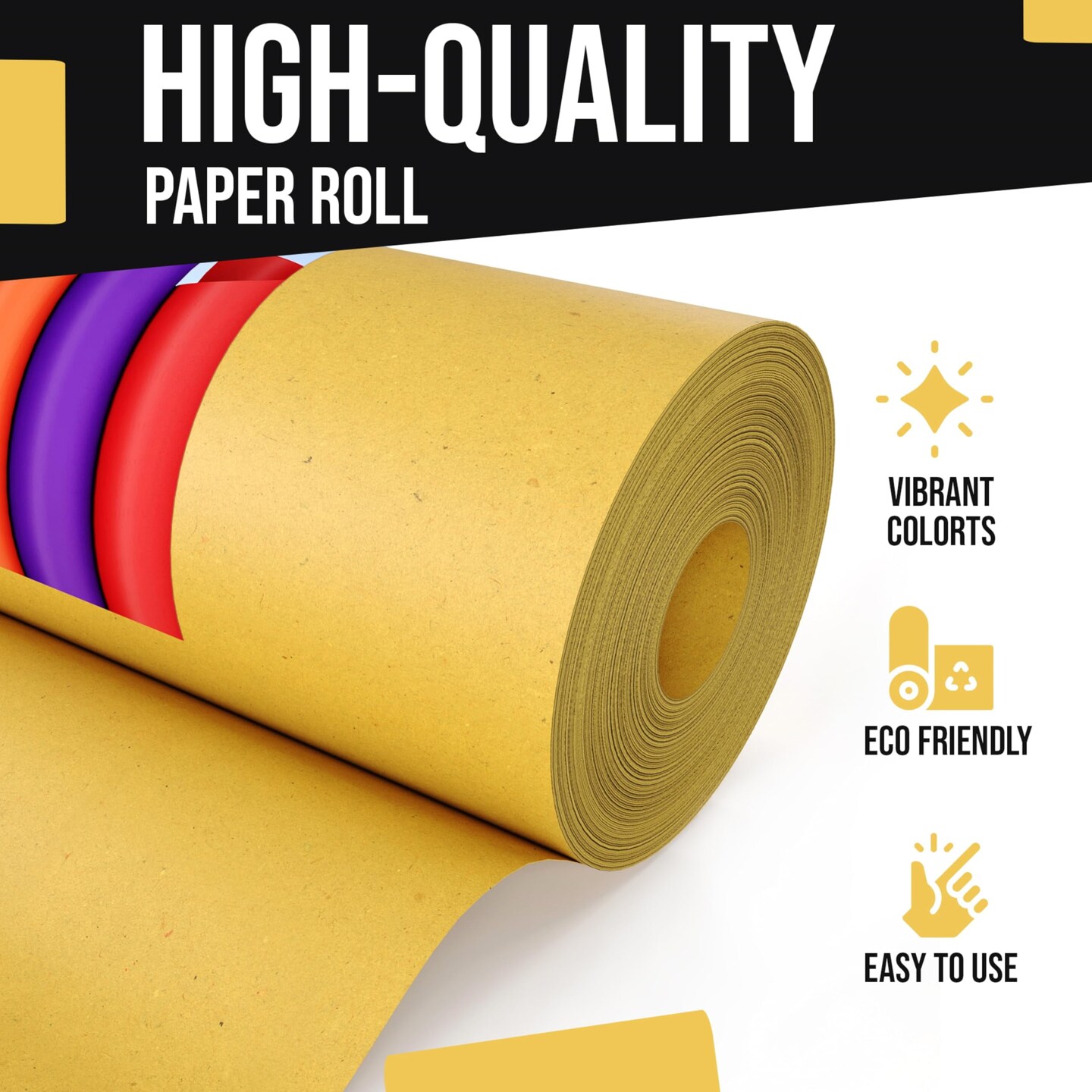 Kraft Paper Roll 36" X 1320" (110' Ft) Colored Paper Roll - Packing Paper Roll - Craft Supplies - Kraft Wrapping Paper Perfect as Shipping Paper Craft Paper Roll by Crown Display