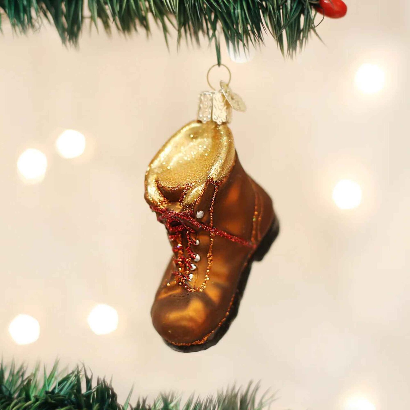 Old World Christmas 2.0 Inch Hiking Boot Christmas Tree Ornament , Outdoor Explore Ornament