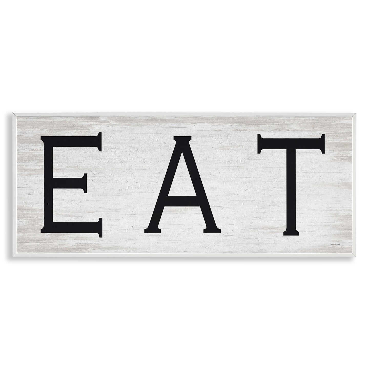 Stupell Industries EAT Farmhouse Kitchen Sign Soft Distressed Pattern Framed Giclee Design By Lettered and Lined