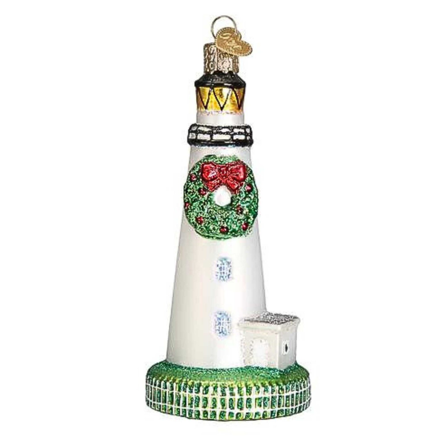 Old World Christmas 4.75 In Ocracoke Lighthouse Christmas Tree Ornament , Ornament Coastline Beacon