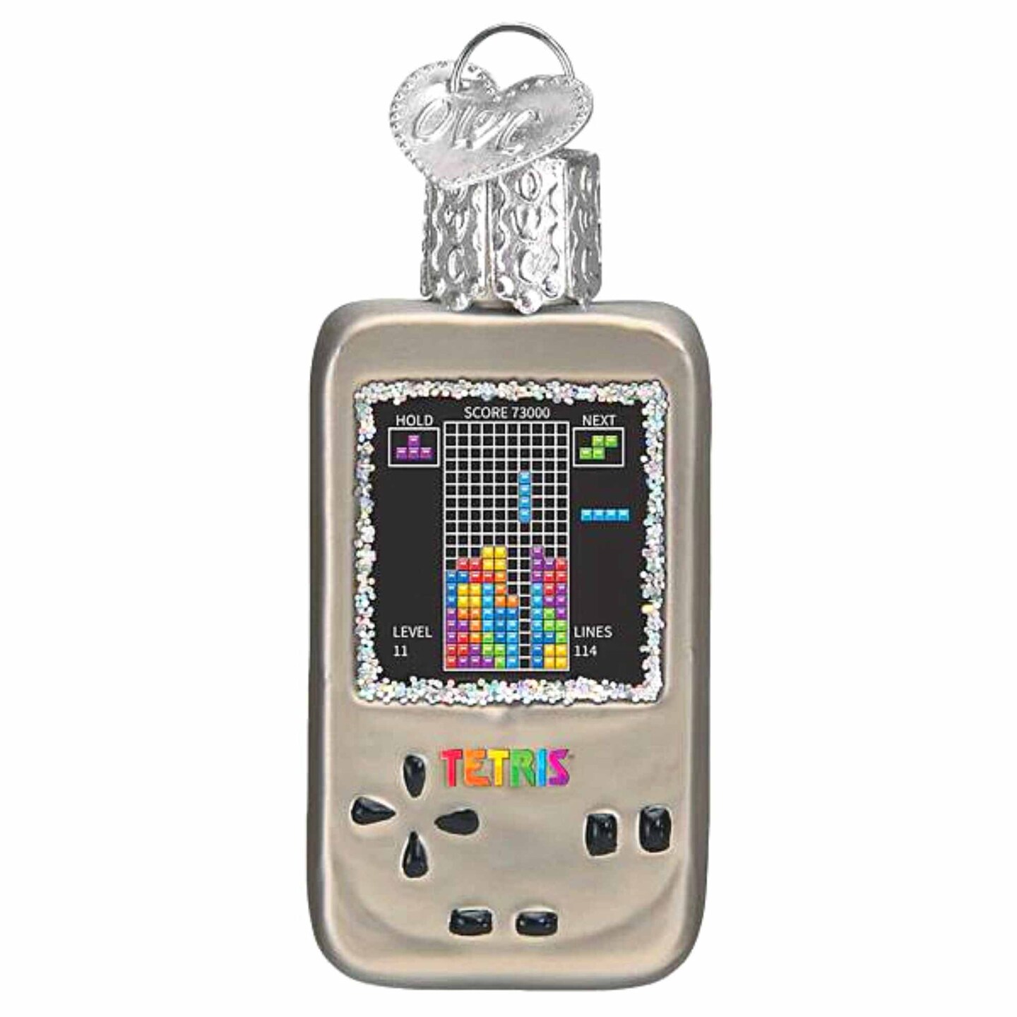 Old World Christmas 2.0 Inch Mini Tetris Christmas Tree Ornament , Gumdrops Collection Puzzle Game