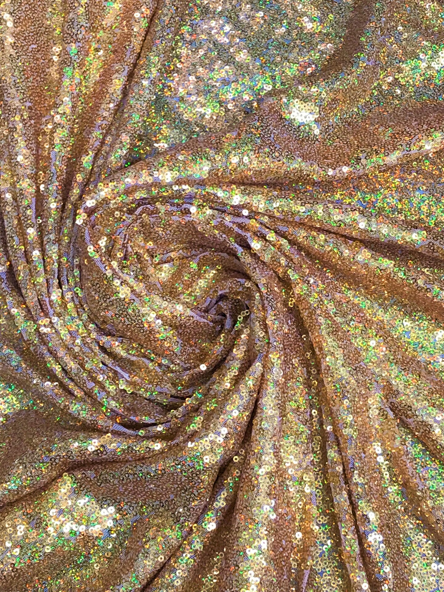 1 Yard Gold Hologram Glitz Sequin Fabric 52/54 Inch Wide