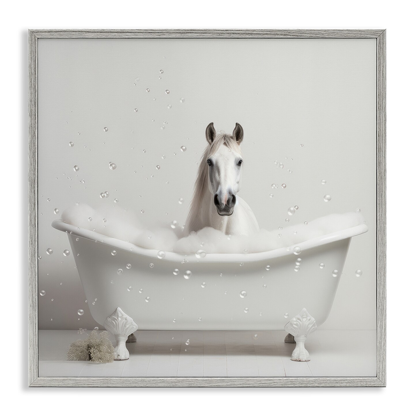 Stupell Industries Horse Bubble Bath Framed Giclee Design By Lazar Studio
