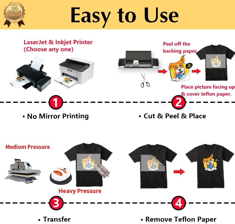 Tru-Heat Transfer Paper for Inkjet &#x26; Laserjet Printer
