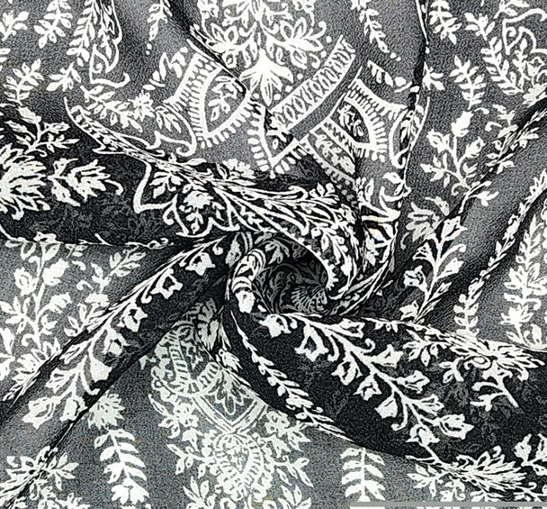 1 Yard Lightweight Black Chelsea Chiffon Fabric 58/60&#x22; Wide, Sheer Polyester Apparel Material