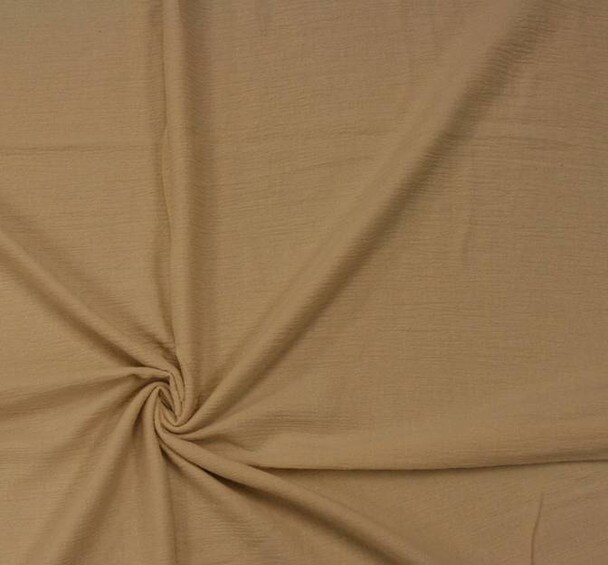1 Yard Tan Cotton Gauze Apparel Fabric 100% Cotton, 48/50&#x2033; Width