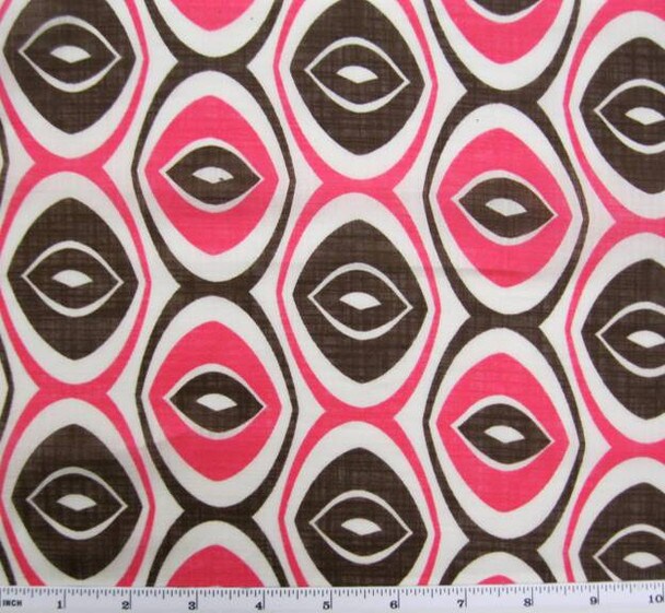 1 Yard Cotton Voile Fabric Print Pink or Brown 56/58" Width Lightweight Apparel Fabric