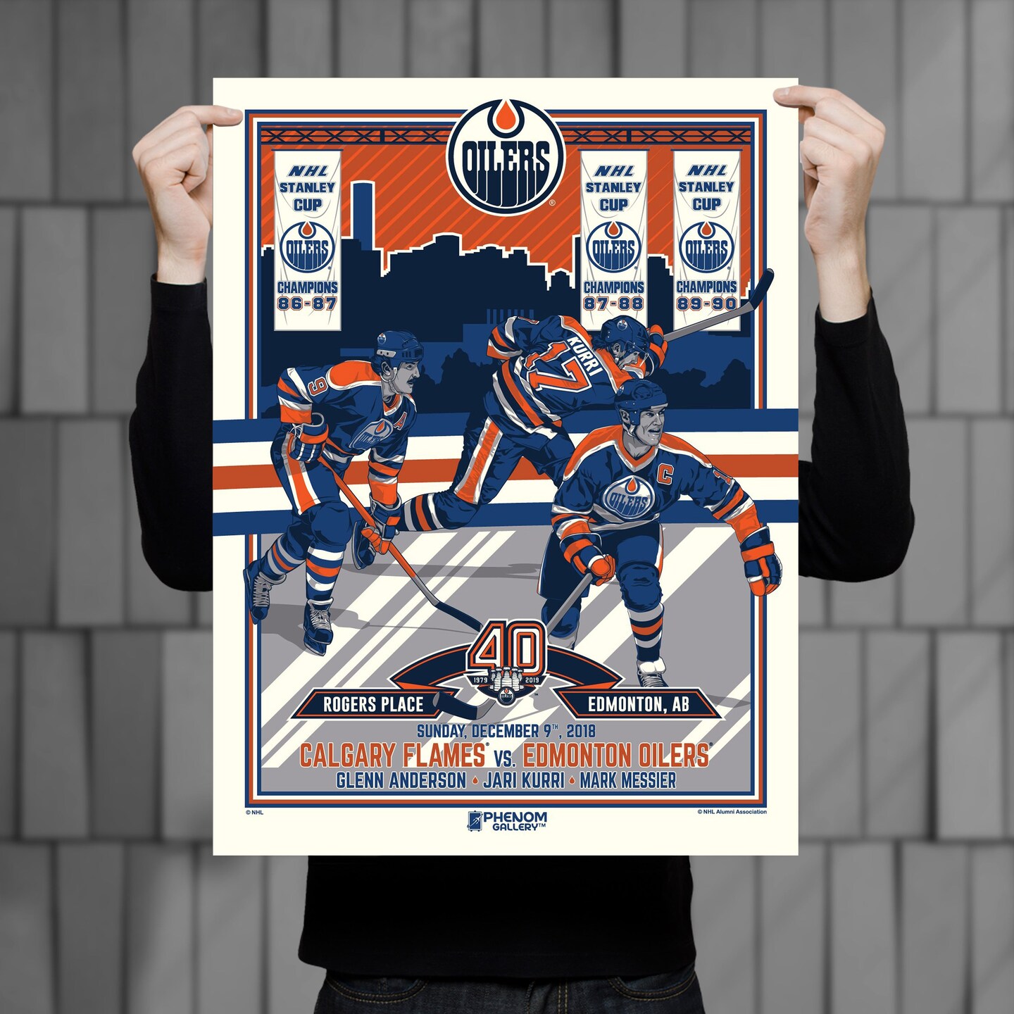Phenom Gallery Edmonton Oilers 40th Anniversary 2 of 4 Framed Serigraph Print