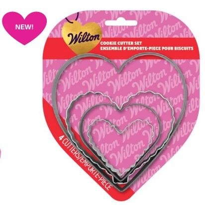 Wilton Nesting Heart-Shaped Cookie Cutters 4-Piece Set Ruffled