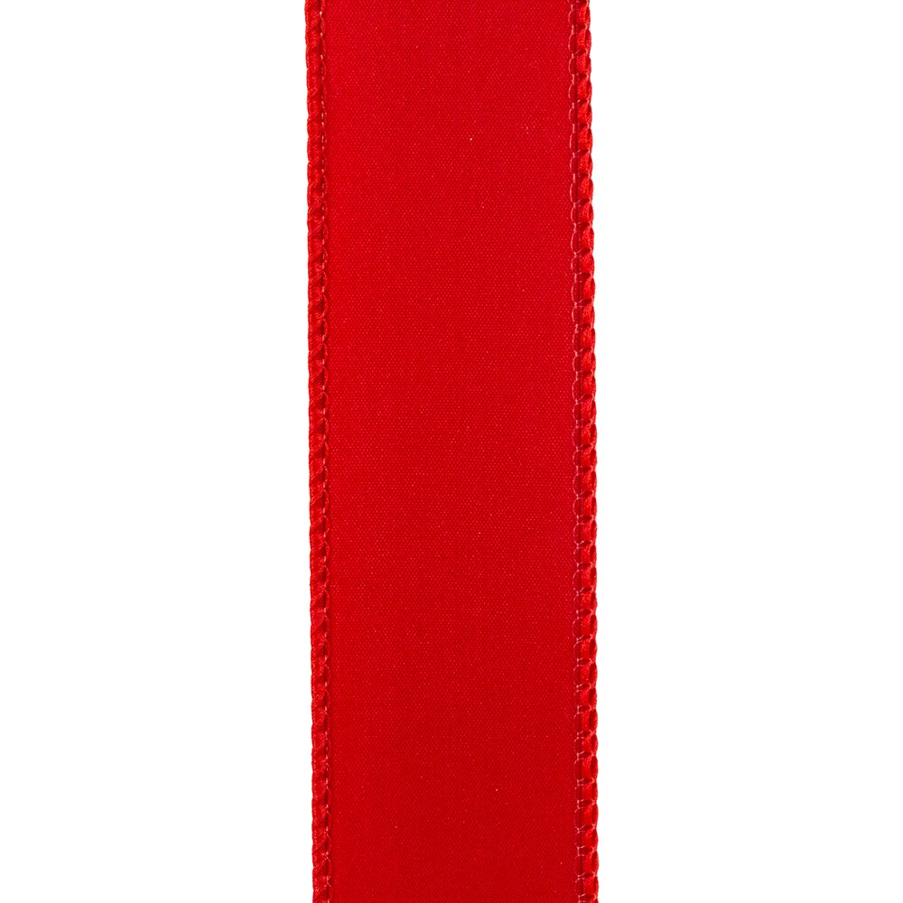 Outdoor Ribbon --- 1-1/2 inch x 10 yards - Value Velvet Wired Edge Ribbon -- Red Color