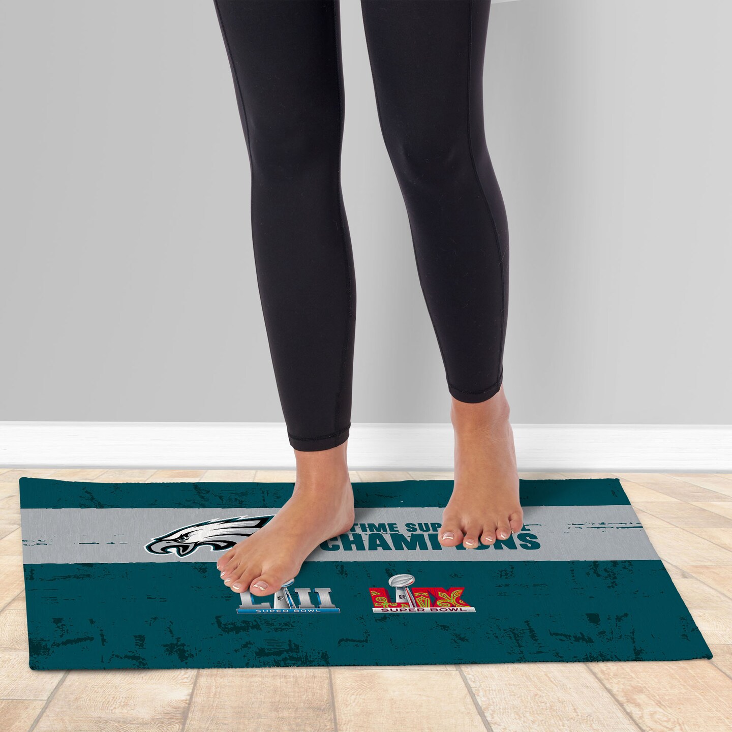 NFL Philadelphia Eagles 2025 Super Bowl LIX Multi Champ Tradition Washable Rug 20X32 Inches