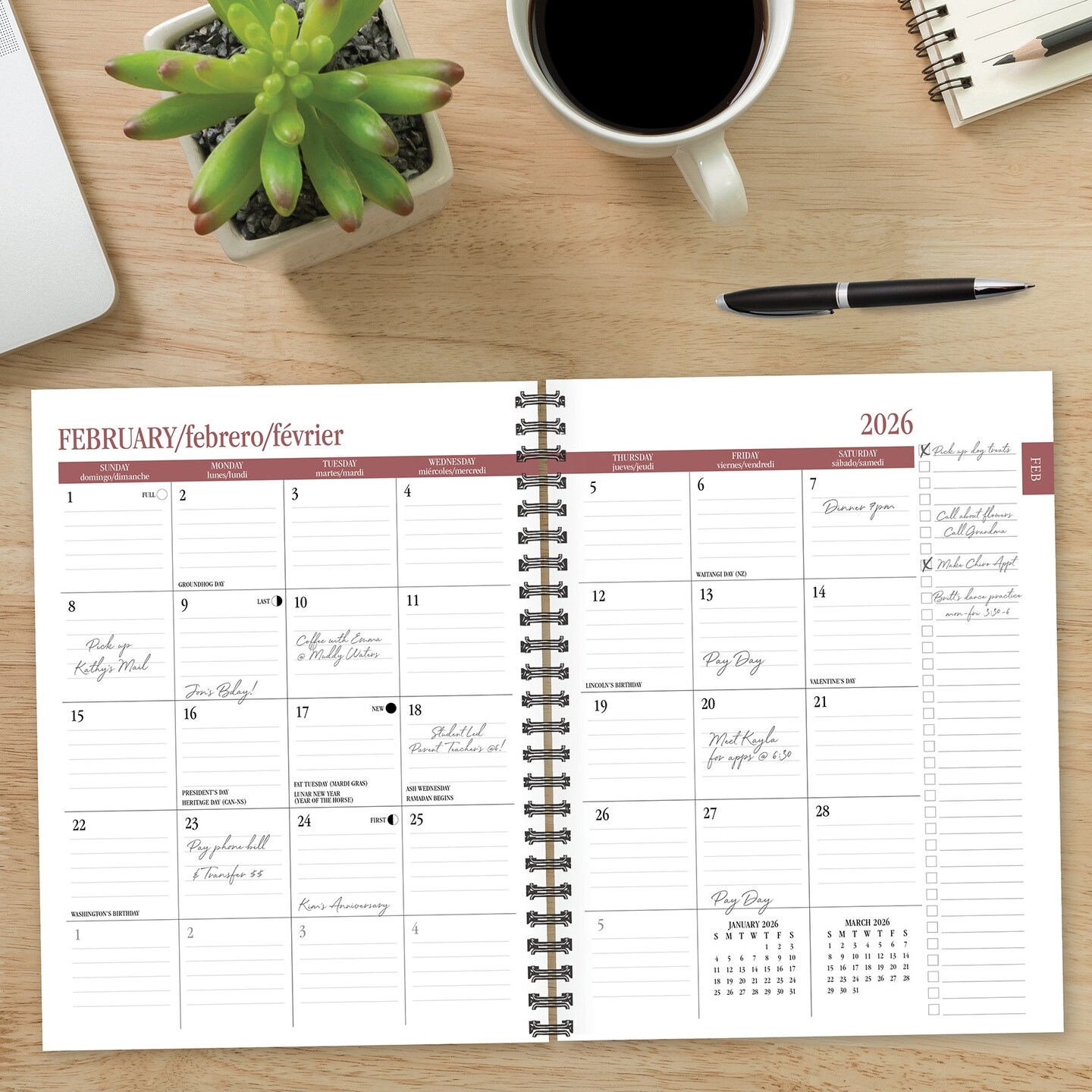 Happy Stripe Academic July 2025 - June 2026 6.5&#x22; x 8.5&#x22; Weekly Softcover Planner