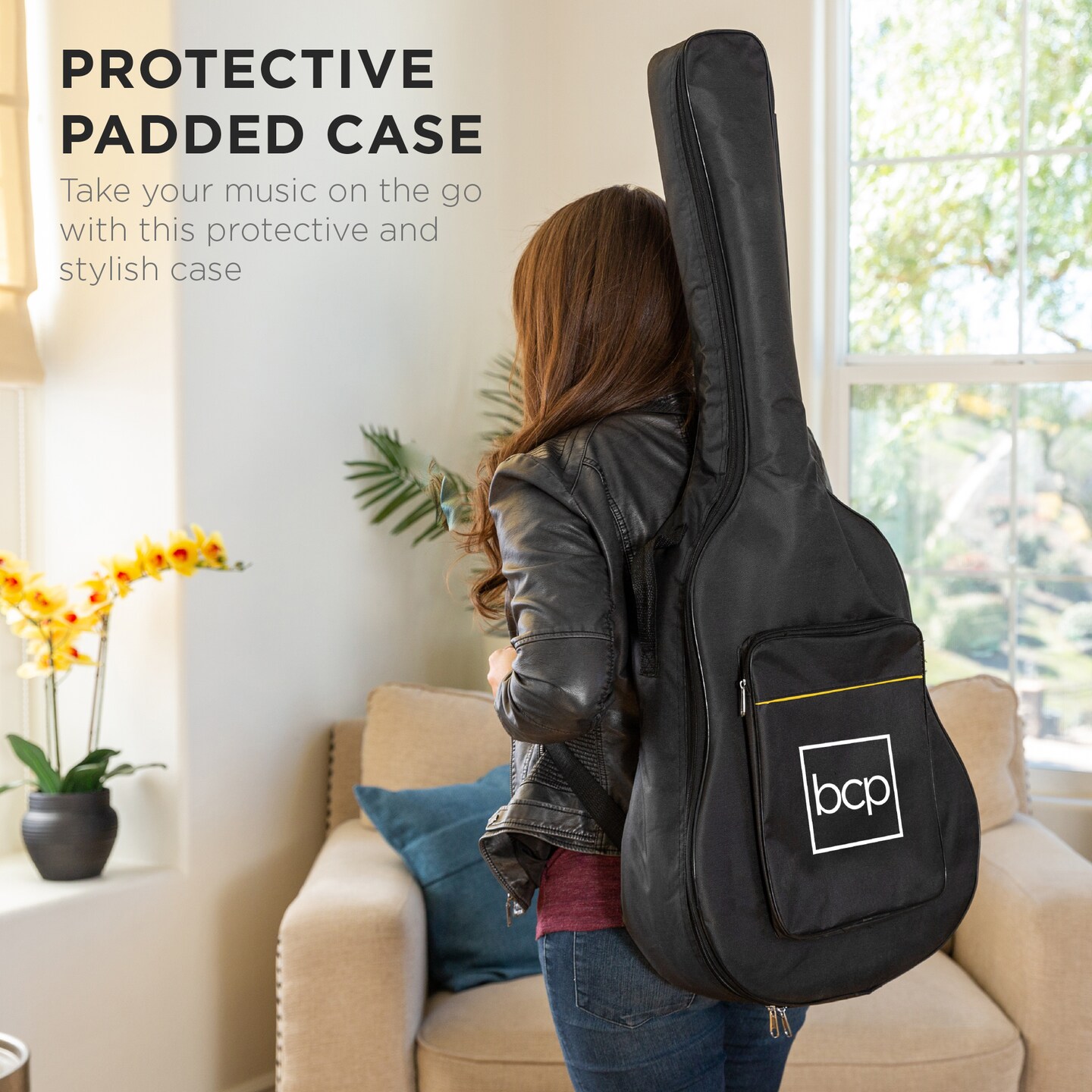 Best Choice Products 41in Full Size All-Wood Acoustic Guitar Starter Kit w/ Gig Bag, Pick, Strap, Rag