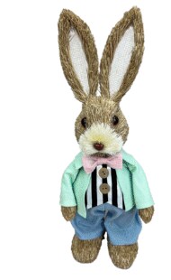 12&#x27;&#x27; Styrofoam Bunny Decor - Mint Green Jacket &#x26; Pink Bowtie -63808AQU