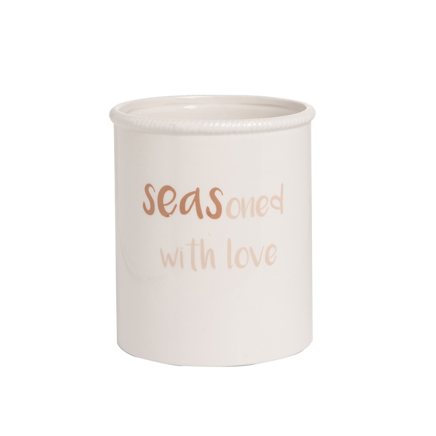 6.2" x 7" Coastal "SEASoned with Love" Kitchen Utensil Holder