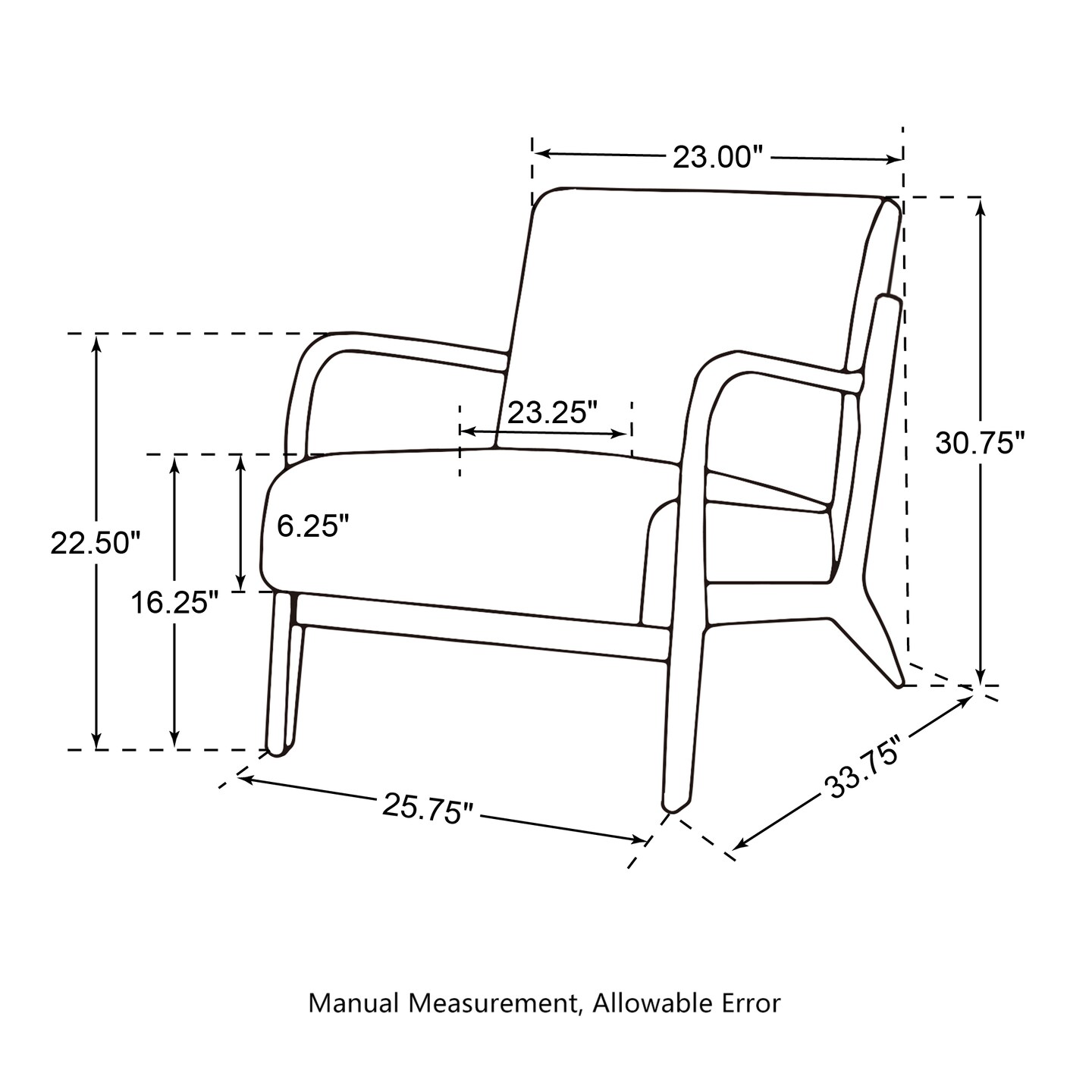 Set of 2 30.75"H Mid-Century Modern PU Leather Armchair Accent Chairs with Pillow