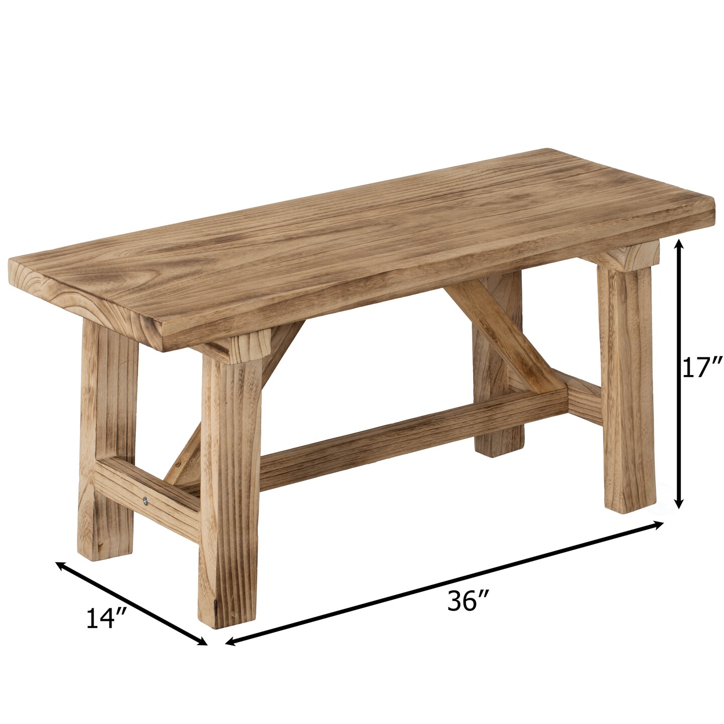 Vintiquewise Wooden Bench Farmhouse Entryway Organizer Retro Rustic Accent Seat Natural Wood Armless Design for Living Room Hallway Kitchen Dining Room Stylish &#x26; Practical D&#xE9;cor for Indoor Space