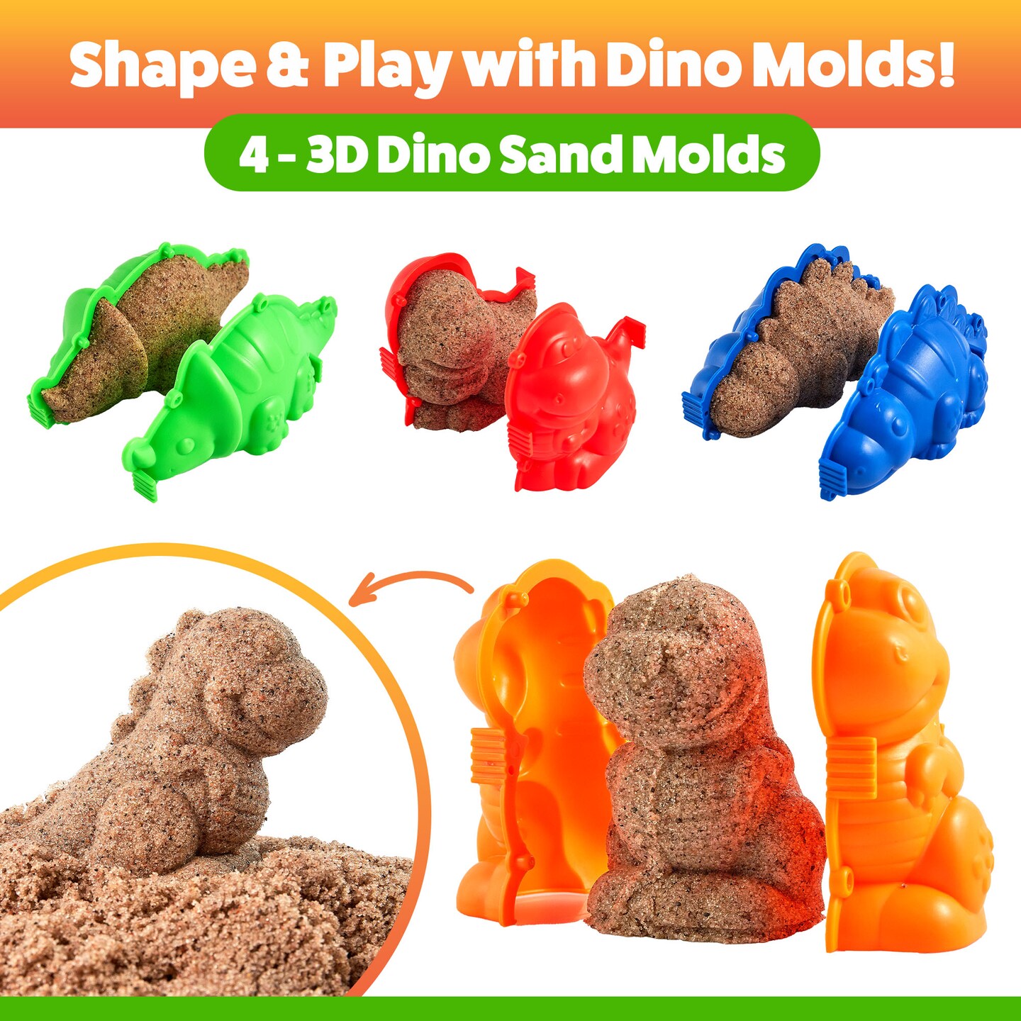 USA Toyz Dinosaur Sand Molds Beach Toys for Kids- 23pk