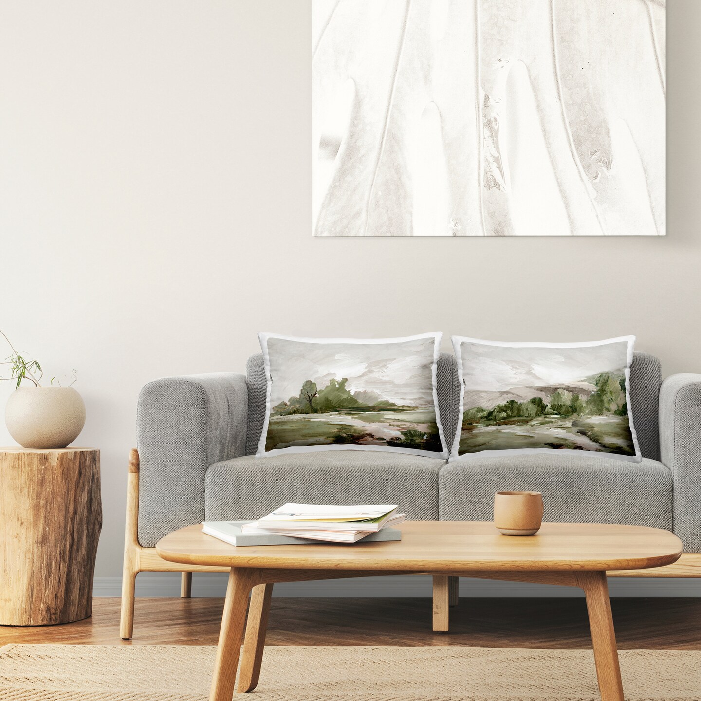 Organic Landscape Impressions 2 PC Decorative Printed Throw Pillow Set Design by Lera, 14 x 7 x 20