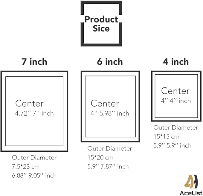 Set of 3 Glass Picture Frame, Collection Simple Metal Floating Frame with Glass Cover Includes 4x4, 4x 6, 5x7
