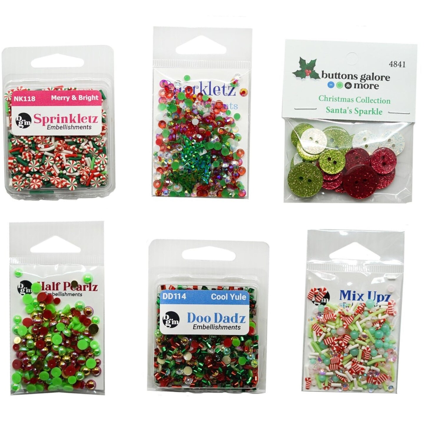 Christmas Embellishments Variety Bundle for Crafts and DIY Projects