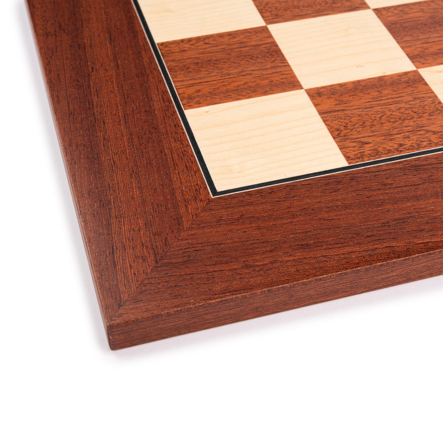 Deluxe Mahogany Wood Chess Board &#x2013; Handmade in Spain, 22 in.
