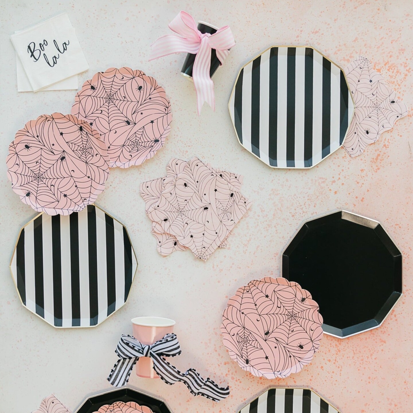 PINK SPIDER WEB SMALL PLATES