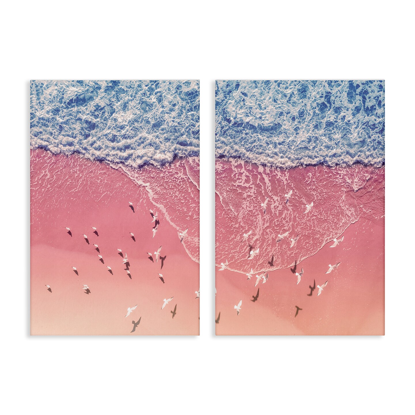 Stupell Industries Minimalist Aerial Beach 2 pc Canvas Wall Art Set Design by Nataly White