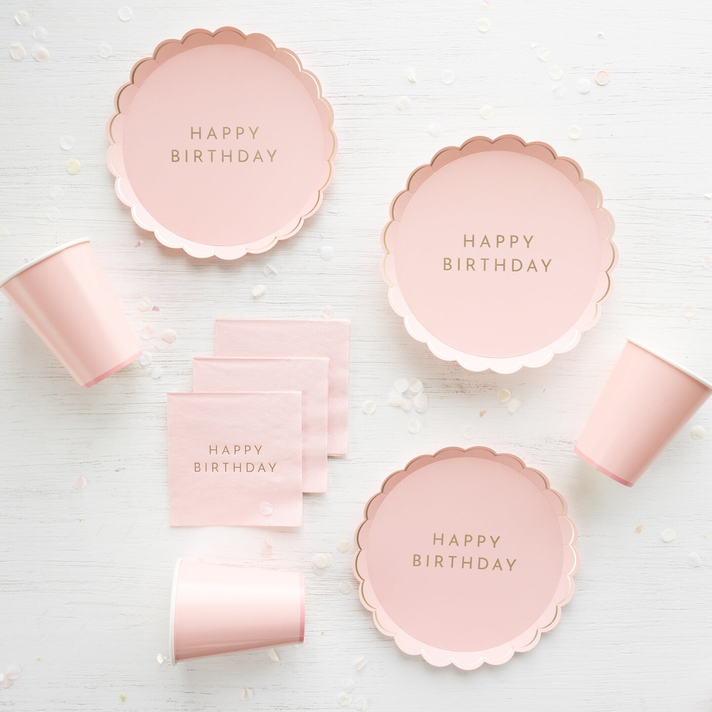 PETAL PINK SIGNATURE HAPPY BIRTHDAY COCKTAIL NAPKINS