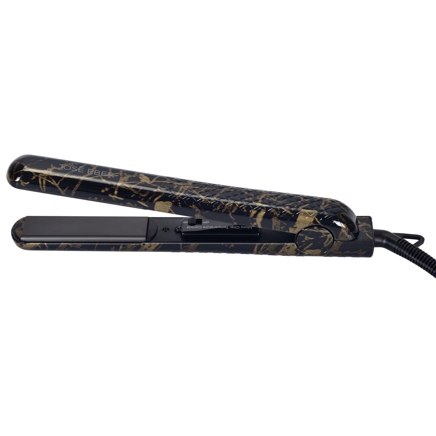 Jose Eber: 100% Pure Ceramic Flat Iron: Black Marble - 1.25" Plates - Temperature Control, Negative Ionic Technology, Professional Hair Straightener
