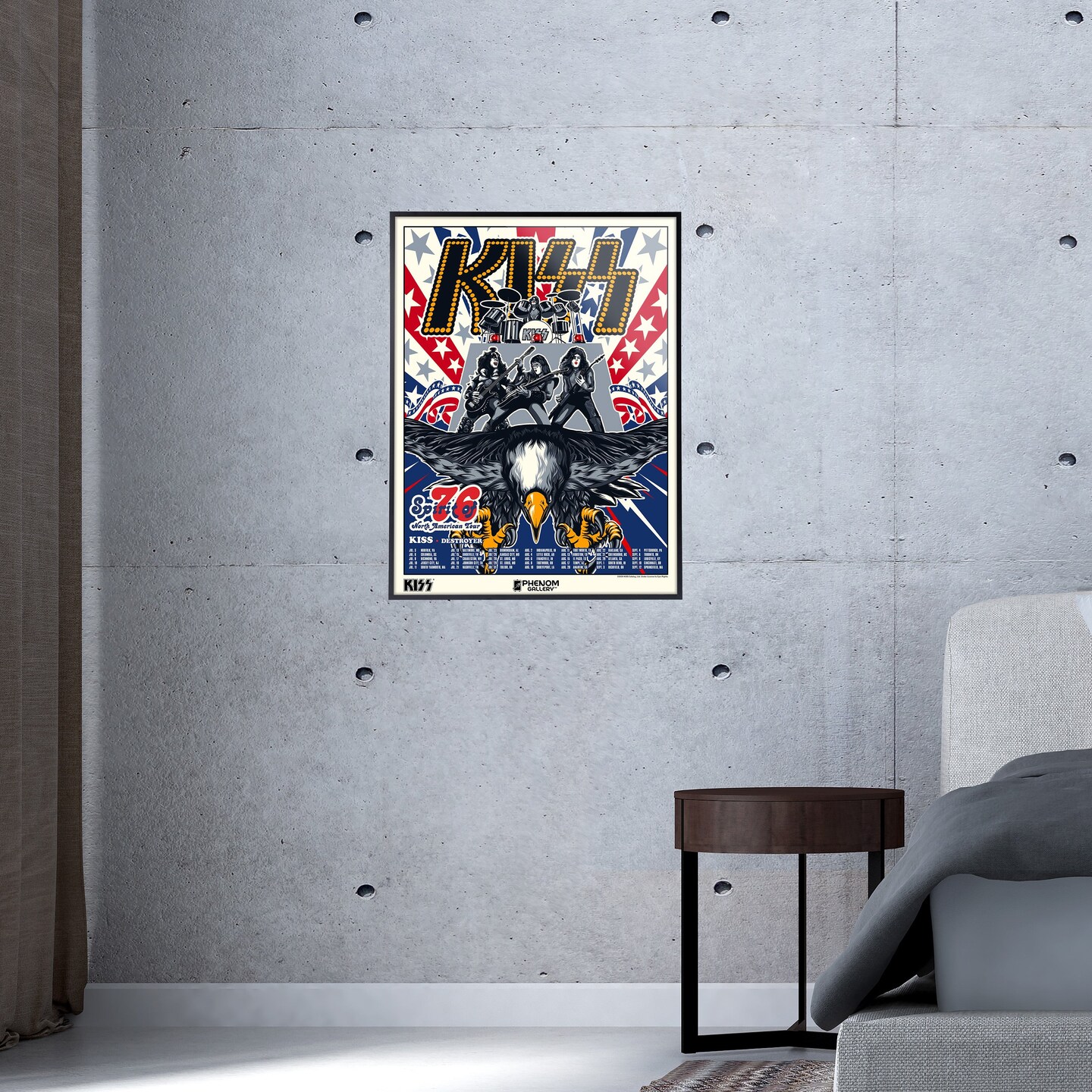 Phenom Gallery KISS Spirit of &#x27;76 North American Tour Deluxe Framed 18&#x22; x 24&#x22; Serigraph Print