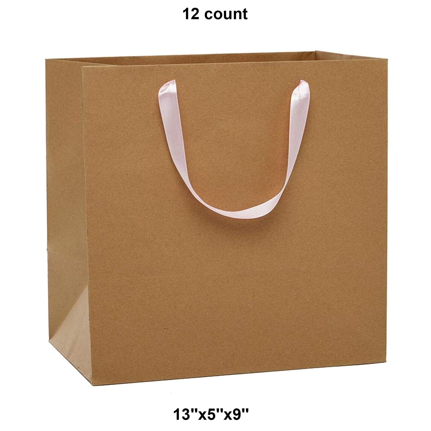 Sturdy Kraft Euro Tote 13&#x22; x 5&#x22; x 9&#x22; with Satin Ribbon Handles