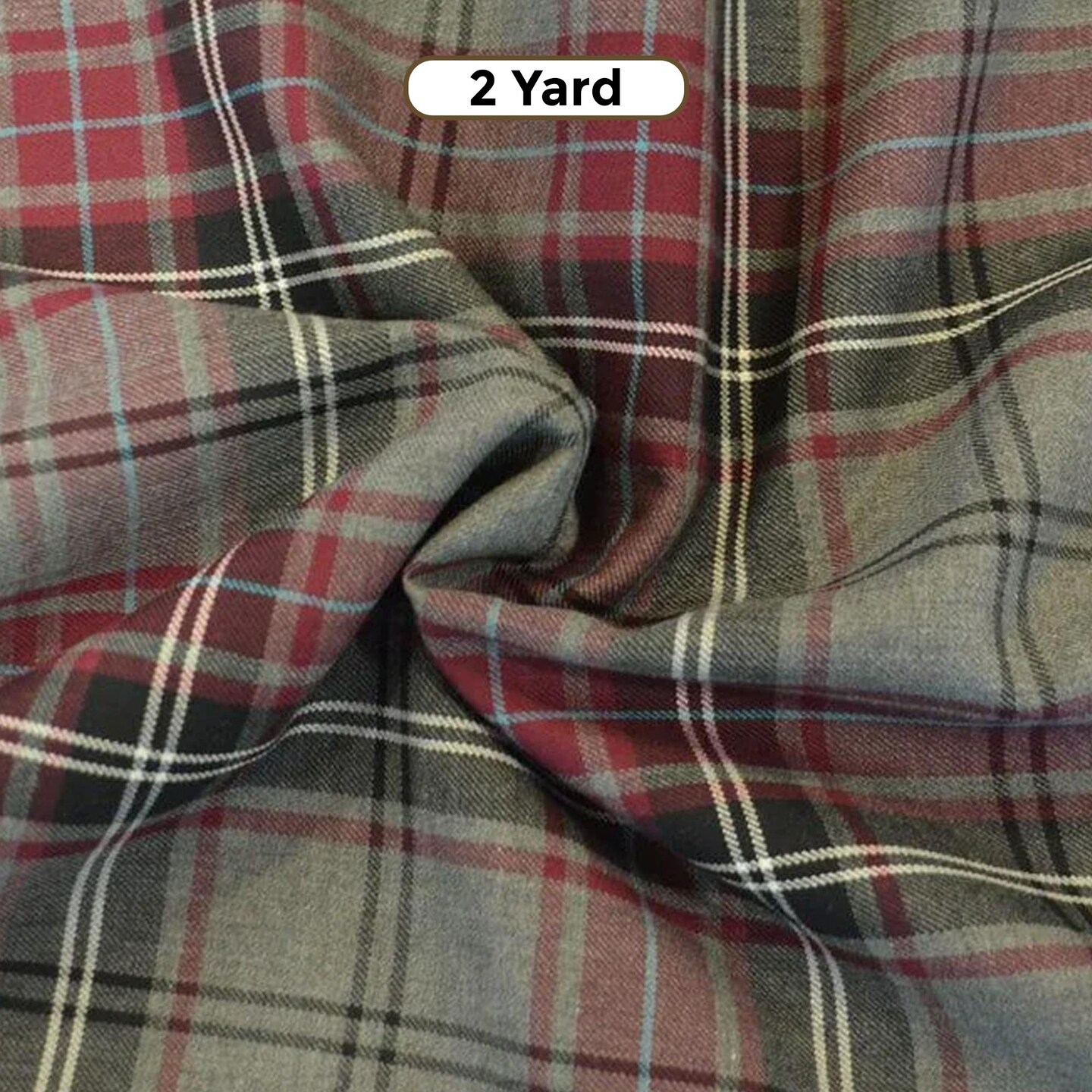Grey Kilt Fabric 60&#x22; Wide Plaid Tartan Poly Rayon for Kilts