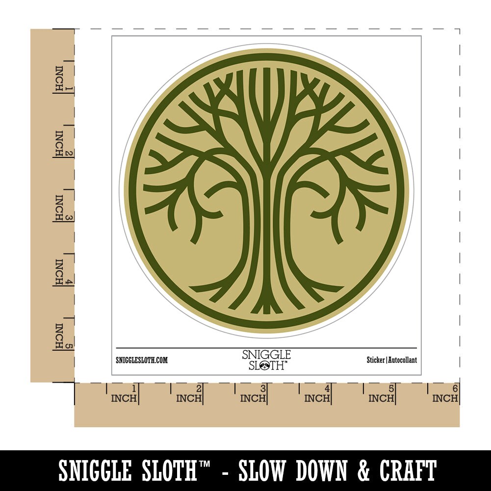 Geometric Lines Tree of Life Waterproof Vinyl Phone Tablet Laptop Water Bottle Sticker Set - 5 Pack
