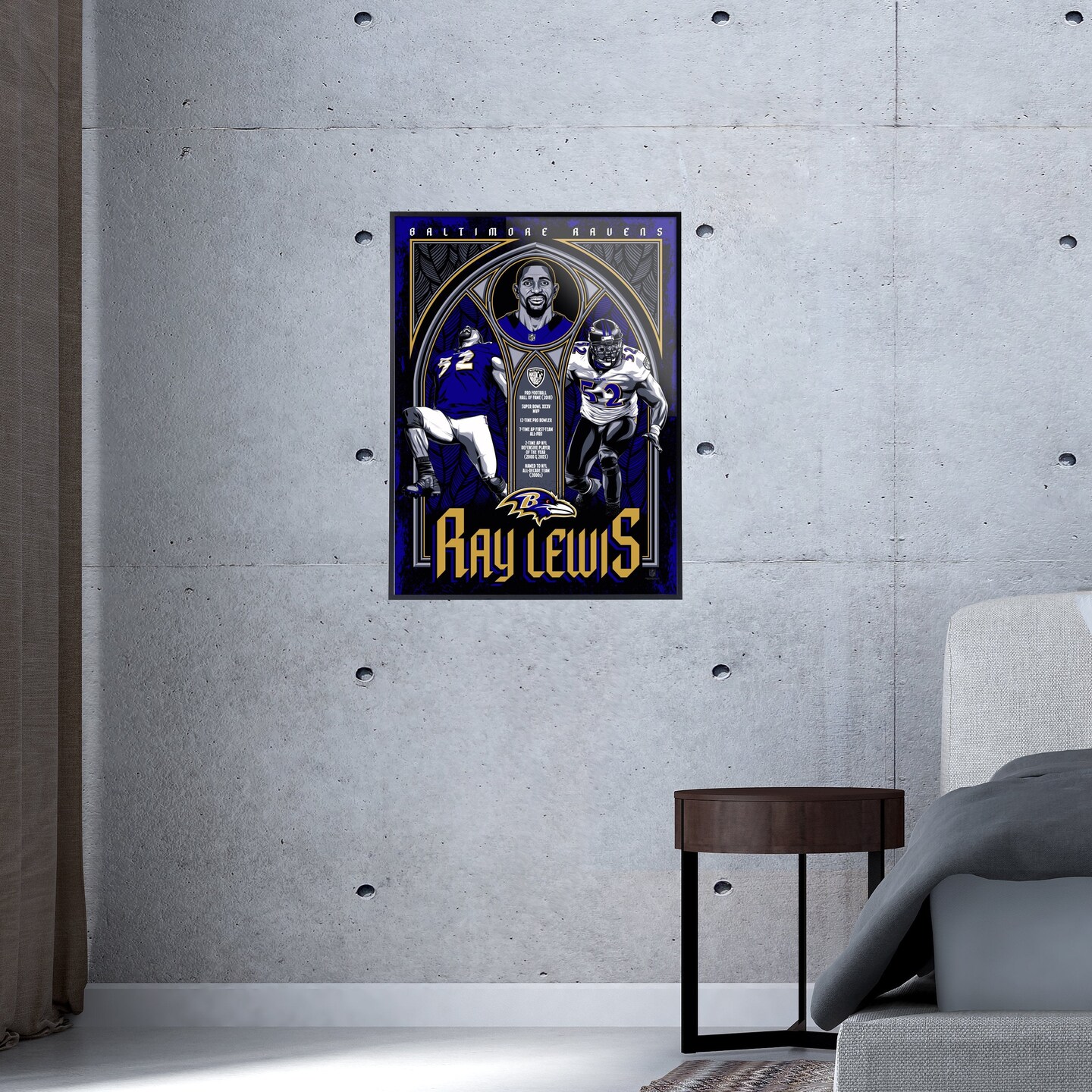 Phenom Gallery Baltimore Ravens Ray Lewis 18&#x22; x 24&#x22; Serigraph