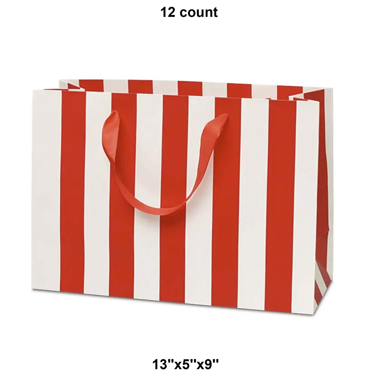 Mega Stripe Euro Totes 13&#x22; x 5&#x22; x 9&#x22; Bold Stripe Gift Bags