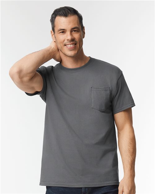 Gildan Heavy Cotton Pocket Crewneck Short Sleeve T-Shirt for DIY Projects & Everyday Wear Cotton Tee